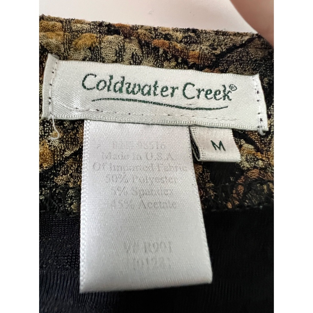 Coldwater Creek Cardigan Women's Stretch Floral Paisley Open Front Size Medium - Picture 2 of 7